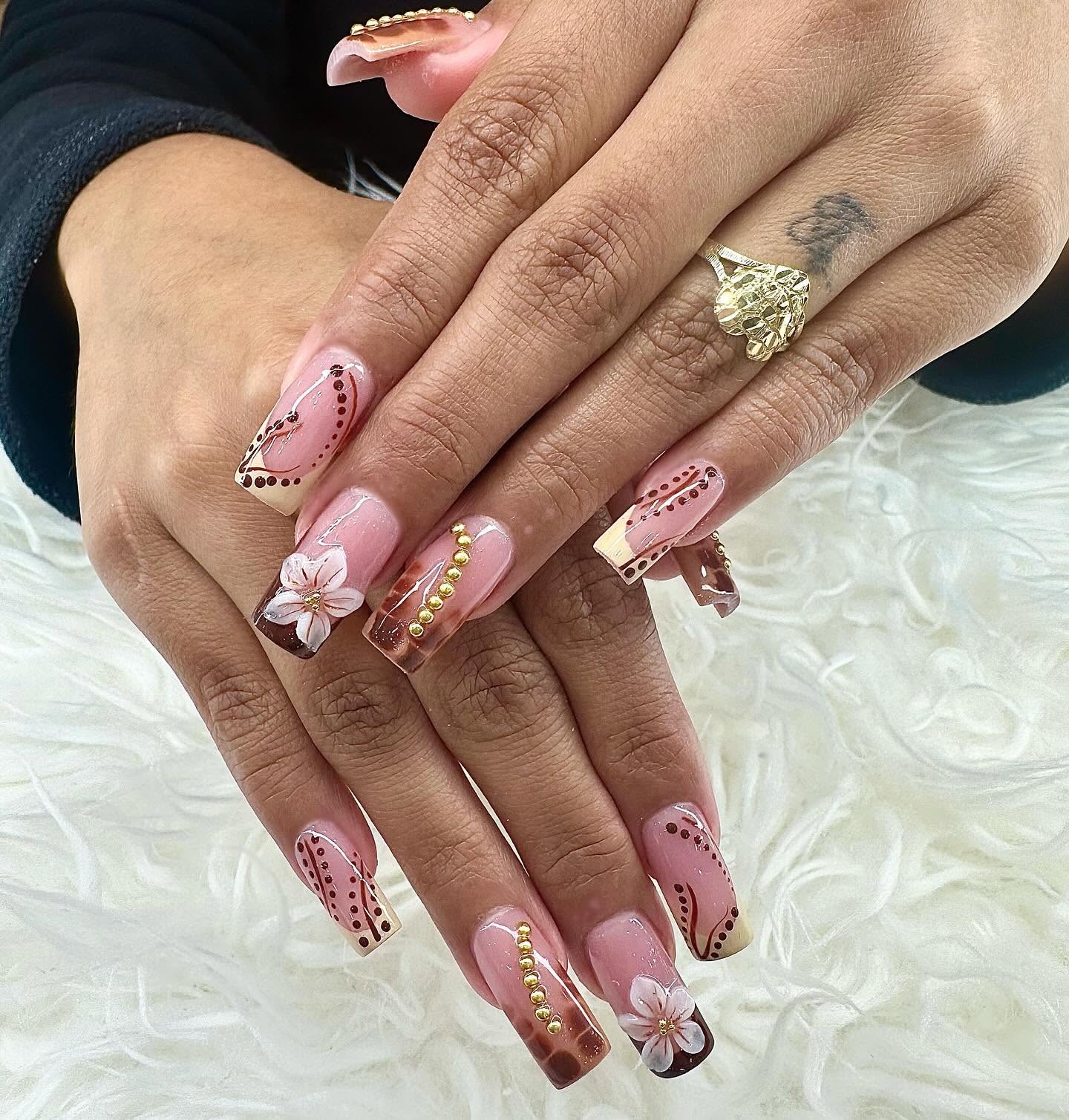 Rose Quartz · Gold Beads